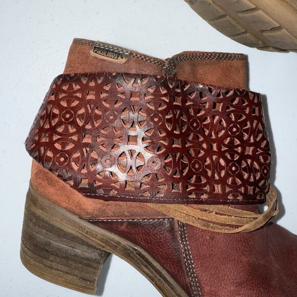 Pikolinos Women’s Lyon Ankle Boot Burgundy Red Leather Size 37 - Picture 7 of 9